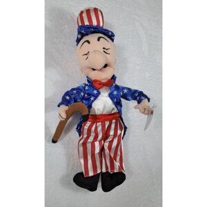 VTG Mr. Magoo Patriotic Plush Doll 12" Uncle Sam Outfit Stars Stripes Toy Factor